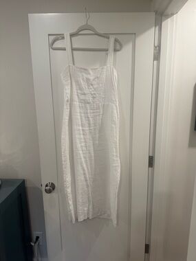 Abercrombie & Fitch White Strappy Midi Dress